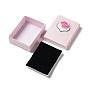 Cardboard Jewelry Set Boxes, Rectangle with Foam Flowers