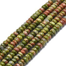 Natural Unakite Beads Strands, Disc