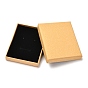 Rectangle Kraft Paper Ring Box, Snap Cover, with Sponge Mat, Jewelry Box