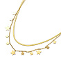 Ионное покрытие (ip) 304 двухслойные ожерелья из троса и елочки из нержавеющей стали, колье со звездами для женщин