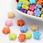 Solid Color Acrylic Beads, Flower, 8.5x9x4mm, Hole: 2mm, about 2686pcs/500g