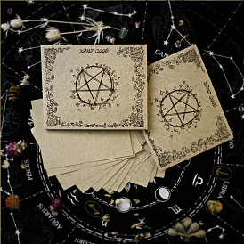 Motif pentagramme carte de tarot thème papier carte de voeux, ciel pour la divination, rectangle/carré