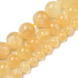 Brins de perles de calcite au miel naturel, ronde