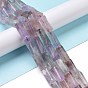 Natural Fluorite Twist Column Beads Strands, 21x10x10mm, Hole: 1mm, about 19pcs/strand, 15.74 inch