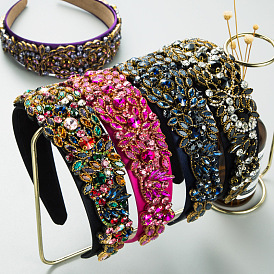 Baroque-style Colorful Rhinestone Headband with Personality and High-end Fashion Jewelry