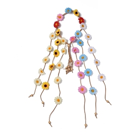 Tissu tournesol hippie bandeau floral couronne, plage de mariage mariée accessoires de cheveux décoratifs