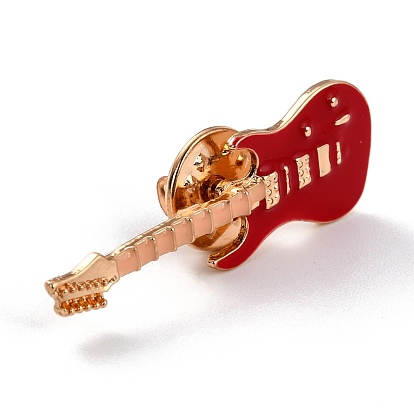 Broche en émail de guitare, Broche en émail d'alliage d'instrument de musique pour les femmes adolescentes, rouge