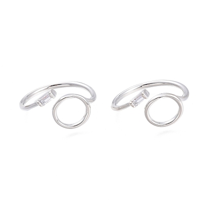 Латунные кольца из манжеты с прозрачным цирконием, открытые кольца, кольцо с прямоугольника