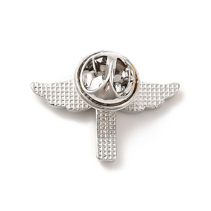 Cross Enamel Rhinestone Pin, Platinum Tone Alloy Badge for Backpack Clothes