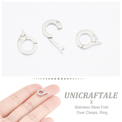 Unicraftale 3шт. 304 складные застежки из нержавеющей стали, кольцо