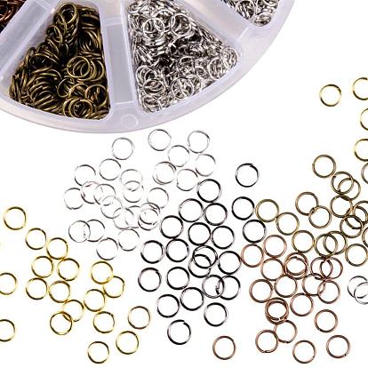 Mixed Open Jump Rings Iron Jump Rings, Nickel Free, 6mm, Hole: 0.7mm, about 2620pcs/box