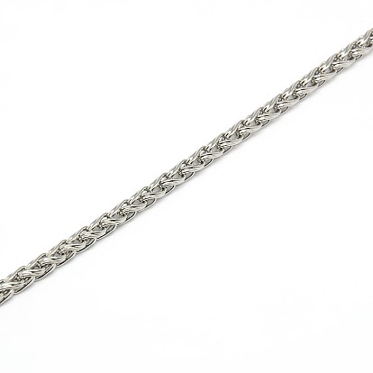 304 Stainless Steel Wheat Chain Necklace Making, 19.88 inch (505mm), 4mm