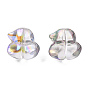 Perles en verre electroplate transparent , de couleur plaquée ab , canard