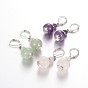 Calabash Natural Gemstone Leverback Earrings, with Stainless Steel Findings, 37mm, Pin: 1x0.8mm
