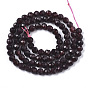 Natural Garnet Beads Strands, Round, Faceted