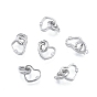 Brass Pave Clear Cubic Zirconia Fold Over Clasps, Heart
