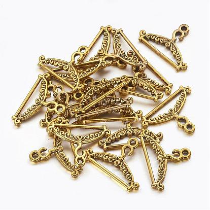 Tibetan Style Alloy Hanger Pendants, Lead Free and Cadmium Free, 17mm long, 24mm wide, 2mm thick, hole: 2mm