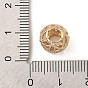 Alloy European Beads, Large Hole Bead, Hollow, Round with Flower