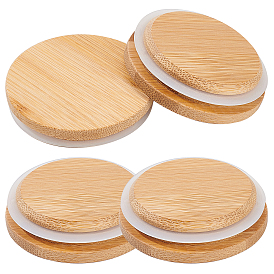 Gorgecraft Wooden Jar Lids, with Silicone Pad, Round