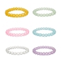 Ensembles de bracelets extensibles en perles rondes en verre dépoli pour femmes