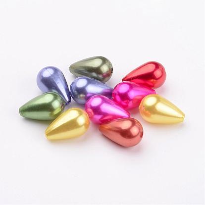 ABS Plastic Imitation Pearl, Drop, 16x10mm, Hole: 1mm, about 600pcs/pound