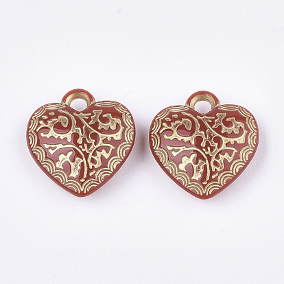 Placage pendentifs en acrylique, métal enlacée, cœur