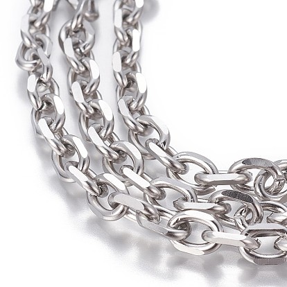 201 Stainless Steel Cable Chains, Diamond Cut Chains, Unwelded