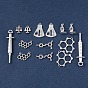 Science/Chemistry Theme, Tibetan Style Zinc Alloy Pendants, Microscope & Measuring Cylinder & Scale & Molecule & Injection Syringe Shape