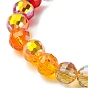 Rainbow Color Faceted Round Glass Stretch Bracelets for Women