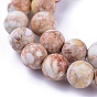 Brins de perles de jaspe impérial naturel, teint, ronde