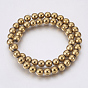 Electroplate Non-Magnetic Synthetic Hematite Beads Strands, Polished, Frosted, Round