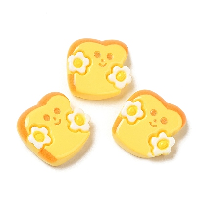 Opaque Resin Imitation Food Decoden Cabochons, Birthday Cake/Biscuits/Cheese/Bread