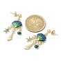 Alloy Enamel Shell Chandelier Earrings, Starfish Tassel Earrings