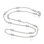 304 Stainless Steel Cable Chain Necklaces, with Beads and Lobster Claw Clasps