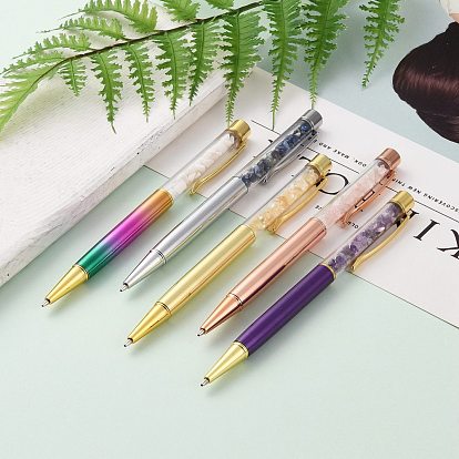 Ballpoint Pens, with Natural Gemstone Chip Beads