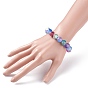 Bracelet extensible en perles de verre craquelées bling, bracelet perles rondes facettes pour fille femme