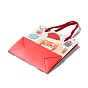 Sacs-cadeaux en papier à imprimé père noël avec poignée en nylon, rectangle/carré, rouge