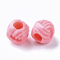 Opaque Polystyrene(PS) Plastic European Beads, Large Hole Beads, Wool Ball Shape