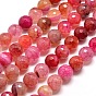 Agate naturelle teints perles rondes facettes brins, 12mm, Trou: 1mm, Environ 32 pcs/chapelet, 14.5 pouces ~15 pouces