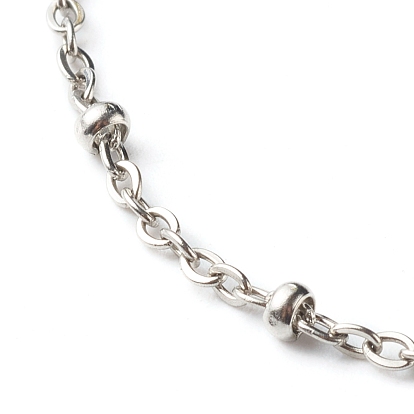 304 Stainless Steel Paperclip & Satellite Chains Bracelet Set