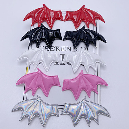 Accessoires d'ornement ailes maléfiques en simili cuir, pour les accessoires de cheveux bricolage, vêtements à thème halloween, gauche droite