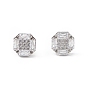 Clear Cubic Zirconia Hexagon Stud Earrings, Brass Jewelry for Women, Long-Lasting Plated, Lead Free & Cadmium Free