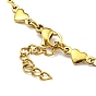 Браслет-цепочка с эмалированными цветами и сердечками, золотой браслет с вакуумным покрытием 201 из нержавеющей стали
