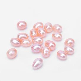 Natural Cultured Freshwater Pearl No Hole Beads, Rice