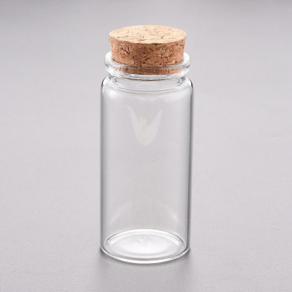Perle de verre conteneurs, avec bouchon en liège, souhaitant bouteille