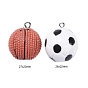 16Pcs 2 Colors Opaque Resin Pendants, with Platinum Tone Iron Loop, Basketball & Football/Soccer Ball