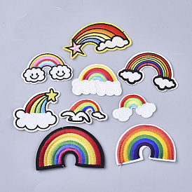 Computerized Embroidery Cloth Iron On/Sew On Patches, Costume Accessories, Appliques, Rainbow