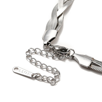 304 collier chaîne triple chevrons entrelacés en acier inoxydable pour hommes femmes