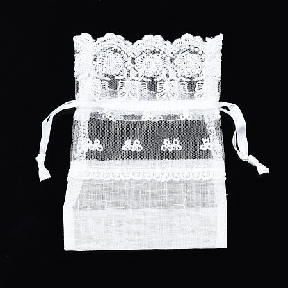 Bolsas de regalo con cordón de poliéster y cordones de hilo flameado, para joyas y baby showers embalaje bolsa de regalo de boda