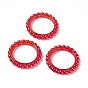 UV Plating Opaque Acrylic Beads Frames, Flower Ring